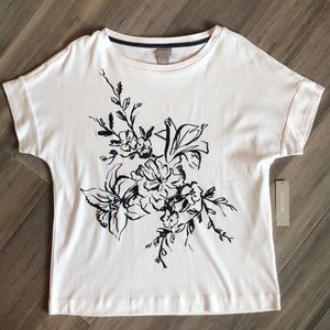 🆕CHICOS NWT black and white beaded top